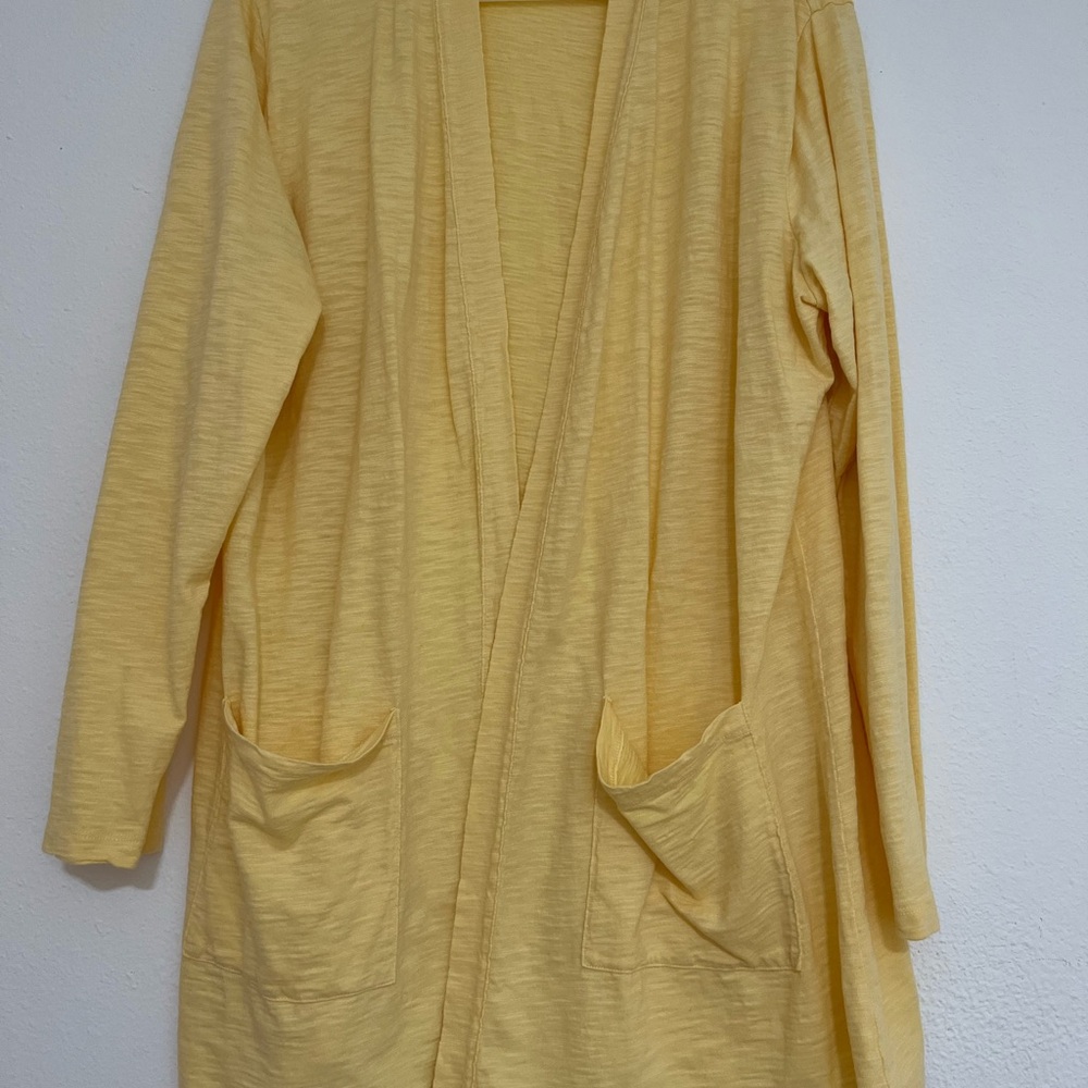 Light Yellow Women's Open-Front Cardigan Sweater